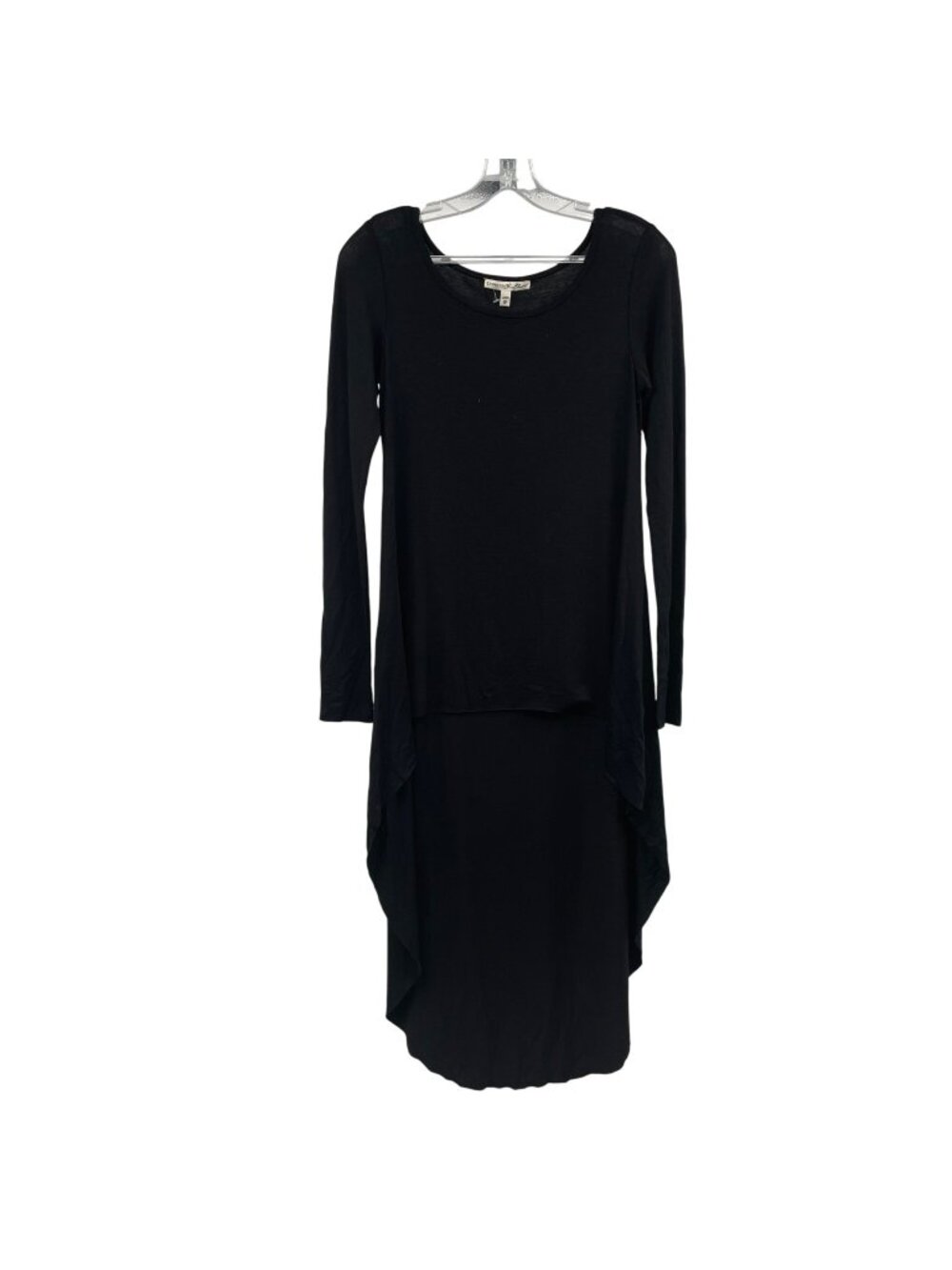 Express One Eleven Womens Hi Low Top Long Sleeve Black Size XS